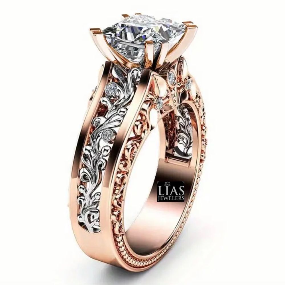 New 18k rose/white gold engagement ring